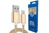XWAVE Kabl USB2.0 na Micro USB 2 m/ 2A / aluminium/ upleteni/ zlatna