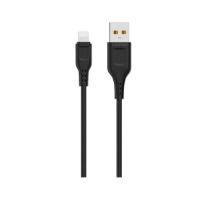 DENMEN Kabl D01L Lightning USB data 2/4A 1m/ crna