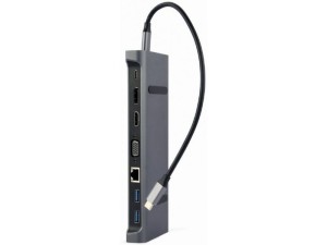 GEMBIRD Tip-C 9-u-1 multiport USB hub (A-CM-COMBO9-02)