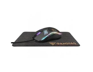 Gamdias Zeus M4 12800dpi USB RGB gejmerski komplet miš+podloga crna