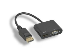 Fast Asia (OST05028) adapter Display Port (muški) na HDMI (ženski) + VGA (ženski) crni