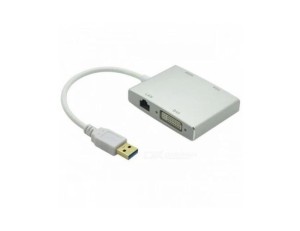 Fast Asia (OST04363) adapter USB 3.0 (Muški) na HDMI + VGA +DVI + RJ45