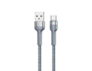 Remax RC-124a sivi kabl za punjač USB A (muški) na USB C (muški) 1m