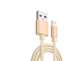 Xwave kabl za punjač USB A 2.0 (muški) na lightning (muški) 2m zlatni upleten