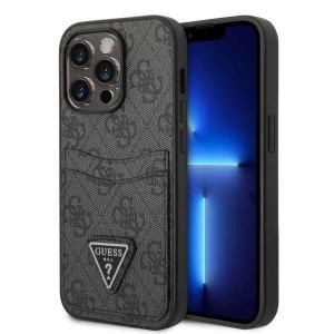 LICENSED GUESS GUESS Futrola za iPhone 14 Pro 4G DOUBLE CARD TRIANGLE BLACK