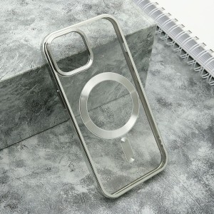 Futrola Clear Elegant Magsafe za iPhone 15/ srebrna