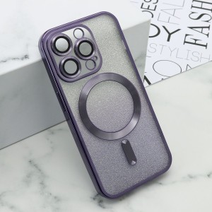 Futrola Glitter Magsafe za iPhone 15 Pro/ ljubičasta