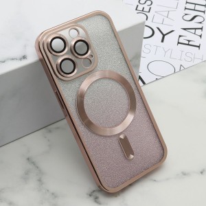 Futrola Glitter Magsafe za iPhone 15 Pro/ roze