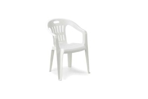 IPAE-PROGARDEN Baštenska stolica plastična Piona - bela 56 × 55 × 78 cm