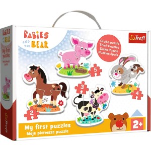 TREFL Puzzle baby farma - 4 puzzle (2/3/4/5 delova)