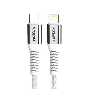 MOXOM USB data kabl MX-CB236 PD 36W Type-C na Lightning 1m/ bela