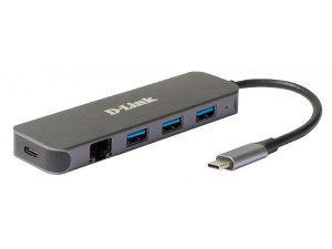 D LINK USB HUB DUB-2334 5in1 USB-C - USB3.0x3/GLAN/PD