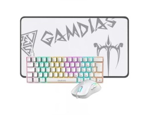 Gamdias Hermes E4 gejmerski komplet 3u1 tastatura+miš+podloga beli