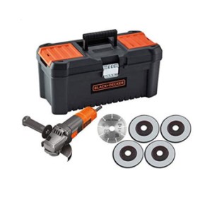 Black&Decker ugaona brusilica 900W, ploča 125 mm + 5 ploča BEG220KA5