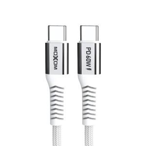 MOXOM USB data kabal MX-CB235 PD 60W Type-C na Type-C 1m/ bela