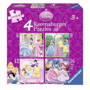 Ravensburger puzzle - Diznijeve Princeze/ 4 u 1 ( 6/9/12/16 delova)