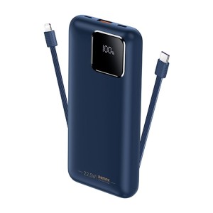 REMAX Power Bank Suji Series PD 20W+QC 22.5W Fast Charging Cabled 20000mAh RPP-513/ plava