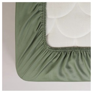 STEFAN 241 Čaršav za krevet sa lastišem Saten Zelena 90x200x25 cm