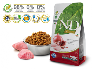 N&D Suva hrana Cat Grain Free Adult Chicken&Pomegranate 1,5kg
