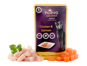 Nuevo SOS Vlažna hrana za mačku piletina i losos 85g