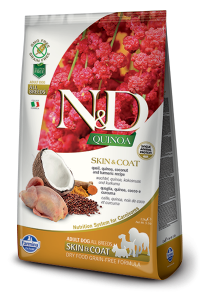 N&D Suva hrana Quinoa Skin&Coat Quail, Coconut-Curcuma 7 kg