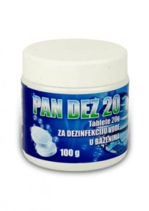 Pan dez 20  - Tablete hlora od 20g za dezinfekciju vode 100g