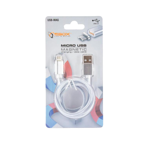 S-BOX Micro USB kabl, magnetni konektor, 1m (Srebrni) - 1033