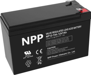 NPP NP12V-7Ah, AGM BATTERY, C20=7AH, T1, 151x65x94x100, 1,97KG, BLACK (NPP NP12/7Ah)