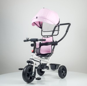 Tricikl Playtime LITTLE roze-beli ram (Model 415 roze-beli ram)