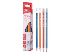 DELI Plastične grafitne olovke trougaone HB DELI 1/12