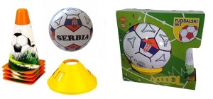 Srbija Set lopta 23cm/ 4 čunja i 4 markera DS-WC-1111