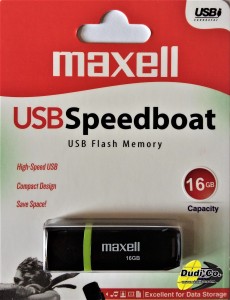 Maxell usb speedboat 2.0 black 16gb