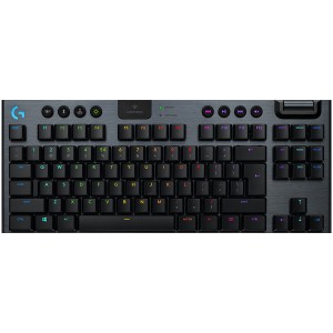 LOGITECH G915 TKL Tenkeyless LIGHTSPEED Wireless RGB Mechanical Gaming Keyboard - CARBON - US INTL - 2.4GHZBT - INTNL - TACTILE SWITCH ( 92