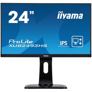 IIYAMA Monitor Prolite, 24" 1920x1080, 13cm Height Adj. Stand, Pivot, VA panel, 250cdm2, VGA, DisplayPort, HDMI, 4ms, Speakers (23,6" VIS)