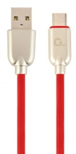 CC-USB2R-AMCM-1M-R Gembird Premium rubber Type-C USB charging and data cable, 1m, red