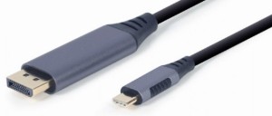 CC-USB3C-DPF-01-6 Gembird USB Type-C to DisplayPort male adapter cable, space grey, 1.8 m