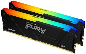 DDR4 32GB (2x16GB) 3600MHz [FURY BEAST RGB], Non-ECC UDIMM, CL18 1.35V, 288-Pin 1Rx8, Memory Kit, w/RGB Heatsink, XMP ( KF436C18BB2AK2/32 )