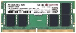 DDR5 32GB SO-DIMM 5600MT/s, On-die ECC, CL46 1.1V, 262-pin 2Rx8 (2Gx8)x16 ( JM5600ASE-32G )