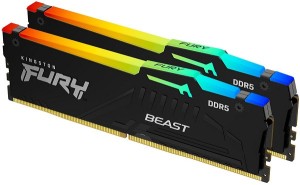 DDR5 64GB (2x32GB) 6000MHz [FURY BEAST RGB], Non-ECC UDIMM, CL30 1.4V, 288-Pin 2Rx8, Black, Memory Kit, w/RGB Heatsink, XMP & EXPO ( KF560C