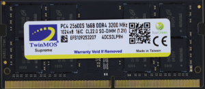 RAM SODIMM DDR4 16GB 3200MHz TwinMOS MDD416GB3200N