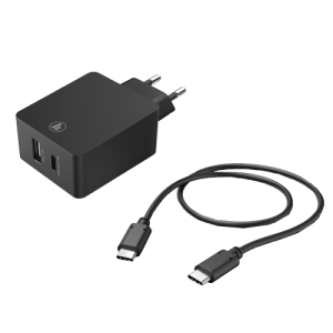 HAMA Punjač za telefon USB-C+USB-A 30W kabl 1m