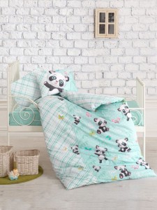 L`ESSENTIEL MAISON Posteljina za bebe Ranforce Panda Mint