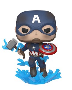 Bobble Figure Marvel - Avengers Endgame POP! - Captain America with Broken Shield & Mjolnir 