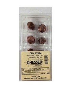 Kockice Chessex - Polyhedral - Solid Metal Copper (7) 