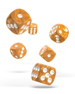 Kockice Oakie Doakie Dice D6 16 mm Marble - Orange (12) 