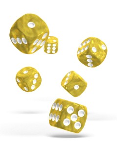 Kockice Oakie Doakie Dice D6 16 mm Marble - Yellow (12) 