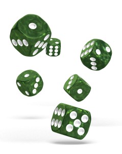 Kockice Oakie Doakie Dice D6 16 mm Marble - Green (12) 