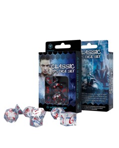 Kockice Q Workshop - Classic RPG Translucent & Blue-Red - Dice Set (7) 