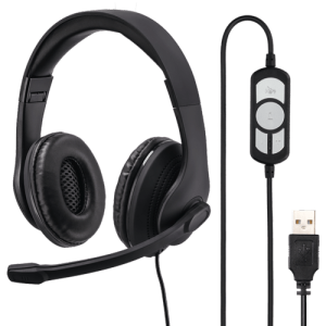 HAMA Žične slušalice HS-USB300 (Crne)